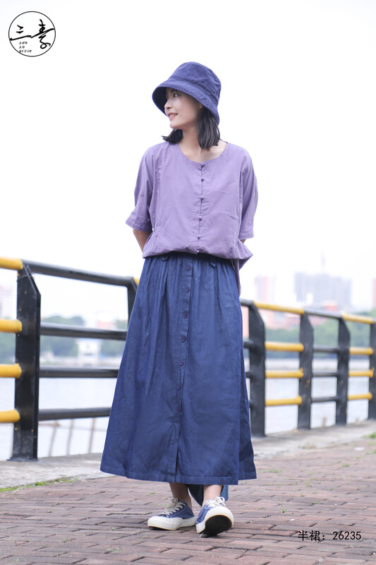 [original three element clothes] simple denim skirt 26235