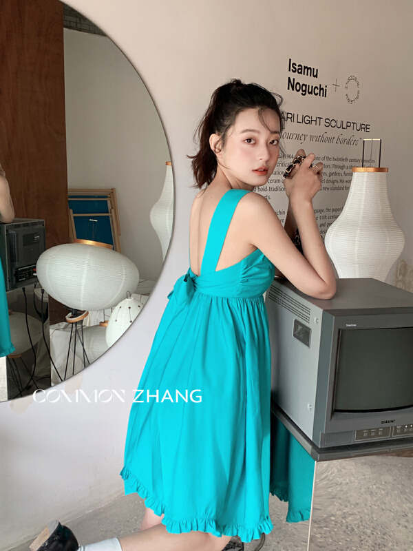 [CZ Zhang] fresh, simple and sweet vest dress 62409\jhy