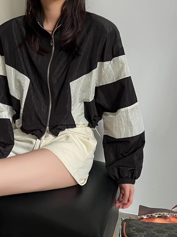 [jvv sister] casual zipper color blocking sunscreen shirt 2607 \zxl
