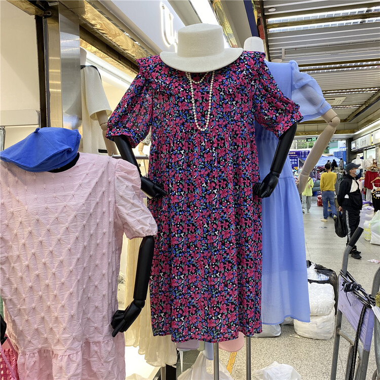 In early summer! [3.studio] retro baby collar floral dress (with belt) 22107\xyy