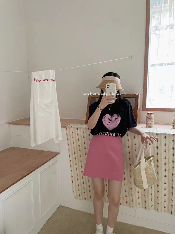 [love] versatile letter love printed short sleeve T-shirt z1167\hbx