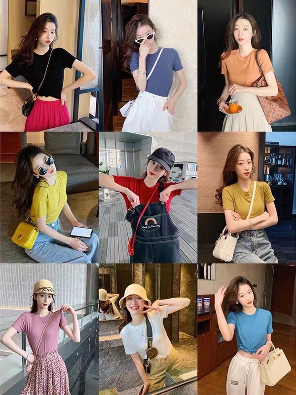 New in early summer! [Mido] simple and personalized clean Korean Short Sleeve T-shirt a811-3\lsl