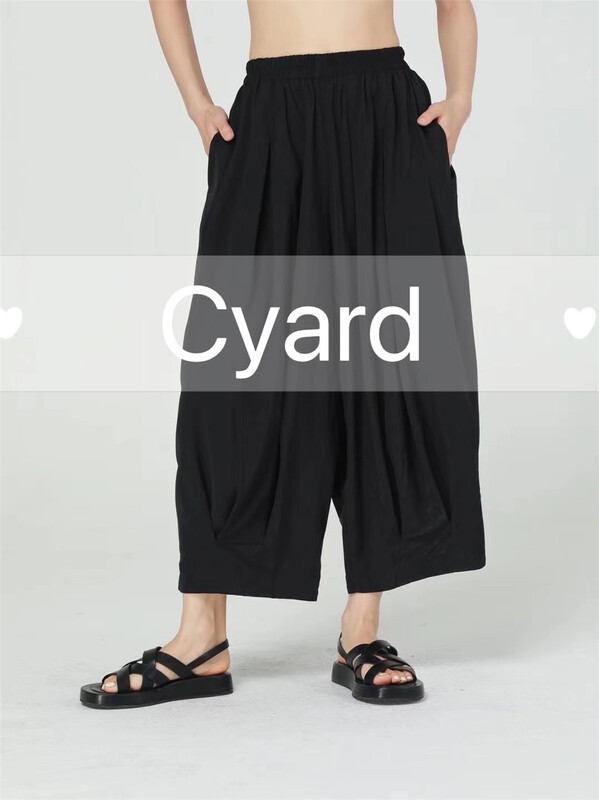 [cyard] elastic waist comfortable versatile casual pants 82030\l