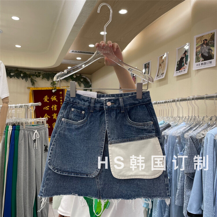 In early summer! [HS customized in Korea] fashionable contrast color stitched short skirt 9901\hjy