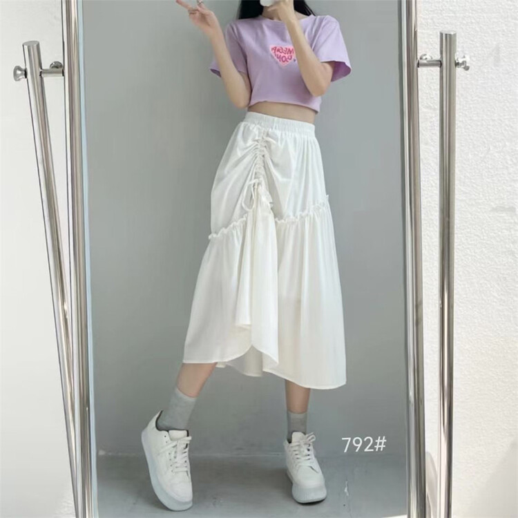 [thousands of popular products] Han Shu drawstring simple skirt ys1-792\hjy