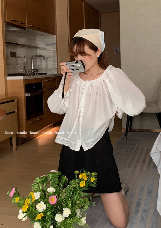 [the end of July] design casual lace up shirt 8833\hbx