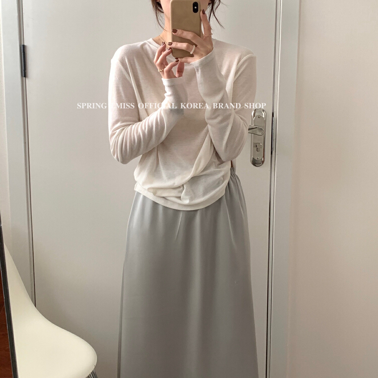 New year in early spring! [Imiss] simple skin friendly loose fit solid long sleeve T-shirt cx3282\lsw
