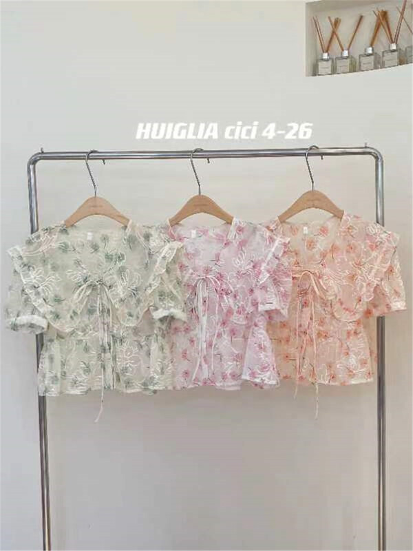 [huiglia clcl] large lapel fresh short shirt 8059\zjy