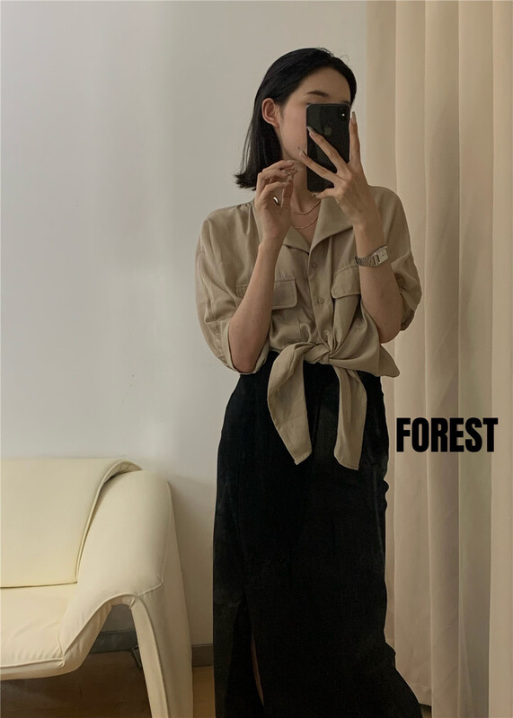 [forest] short sleeve button up shirt 8117\l
