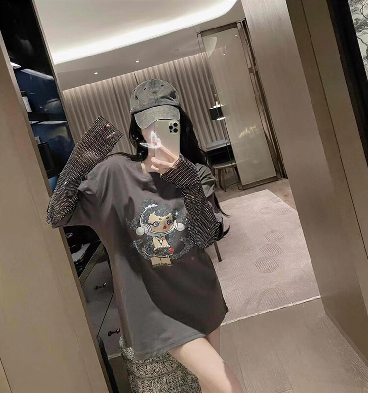 [big C studio] niche heavy industry hot drill cartoon short sleeve T-shirt (with removable drill sleeves) ys1-1089\pcz