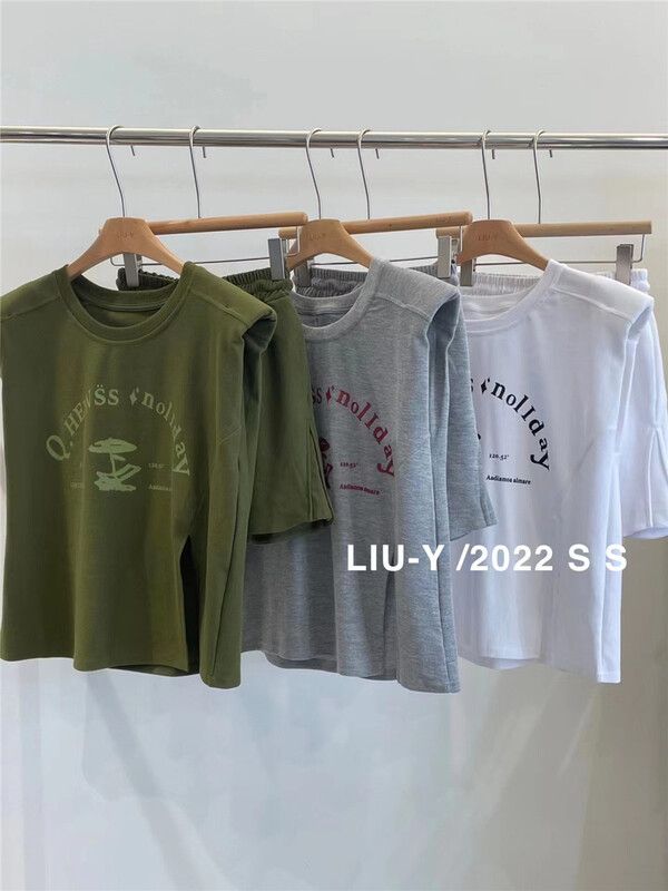 [liu.y] letter versatile Vest + casual Shorts Set 5166\zjy