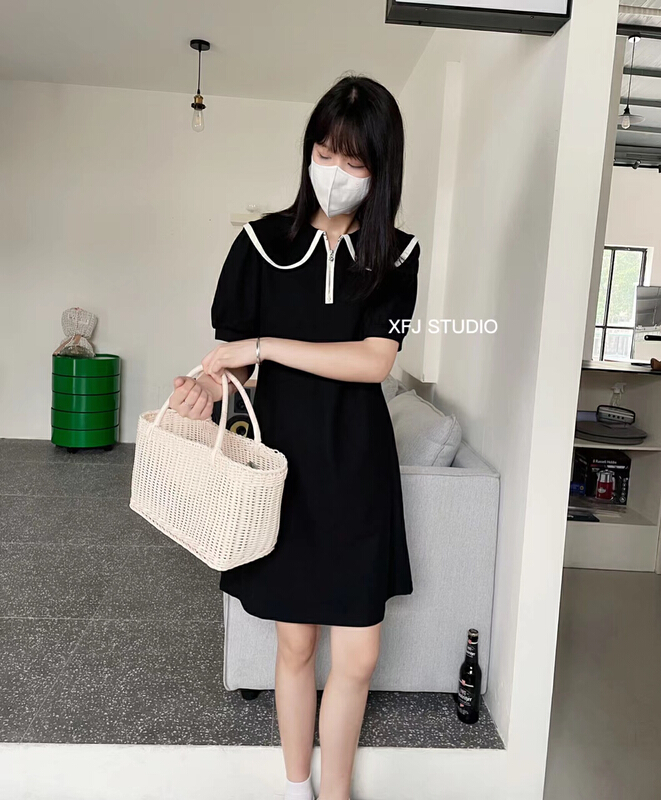 [Xiaofan's family] high-level sense of minority Design Hong Kong style dress 6215\lsw