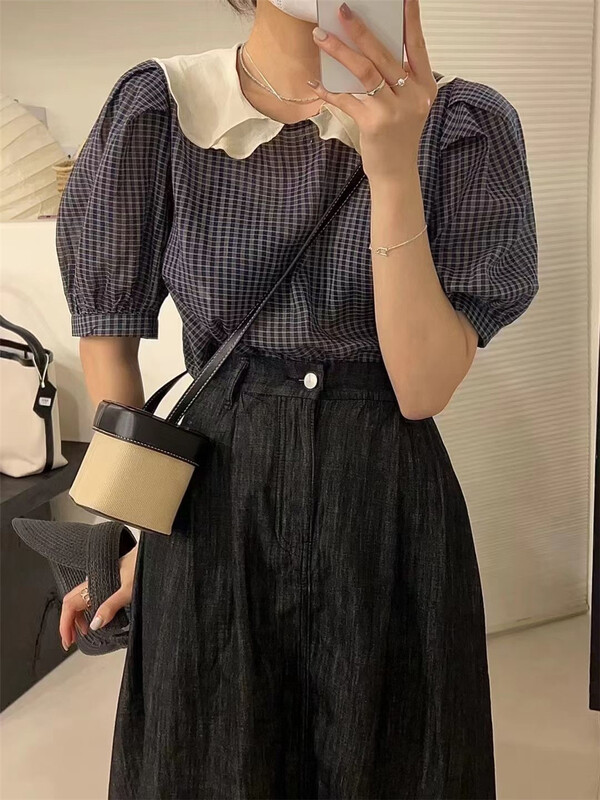 [m.zi studio] fashionable literary style, simple and versatile shirt 5907\hbx
