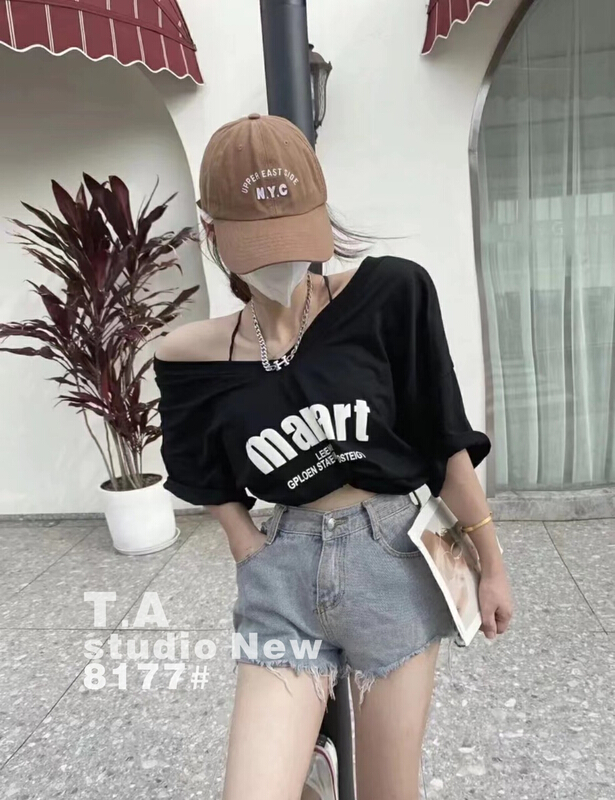 [ta+] letter printed loose short sleeve T-shirt 8177\xyy