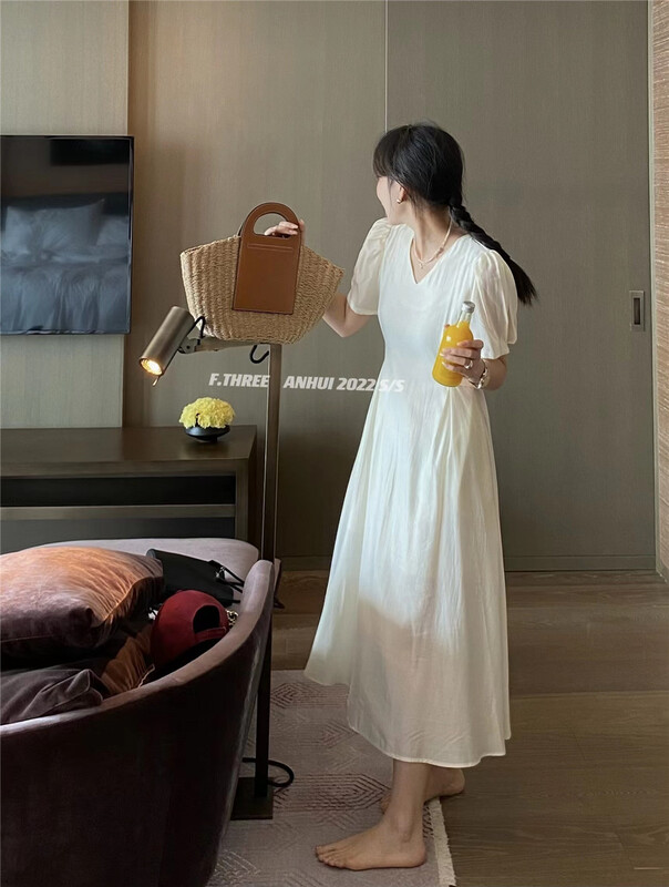 [f.three] Tencel thin material waist design dress 87358\xj