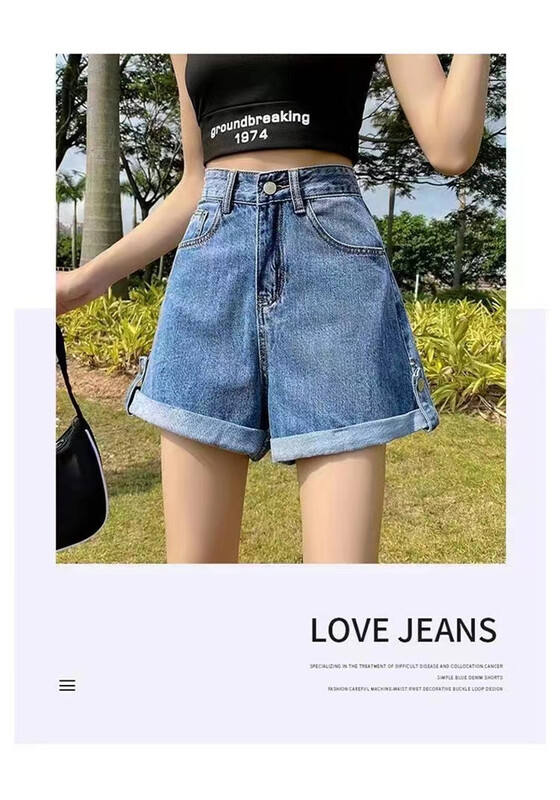 [HH &miss Lai] slim, comfortable and versatile denim shorts 3100\l