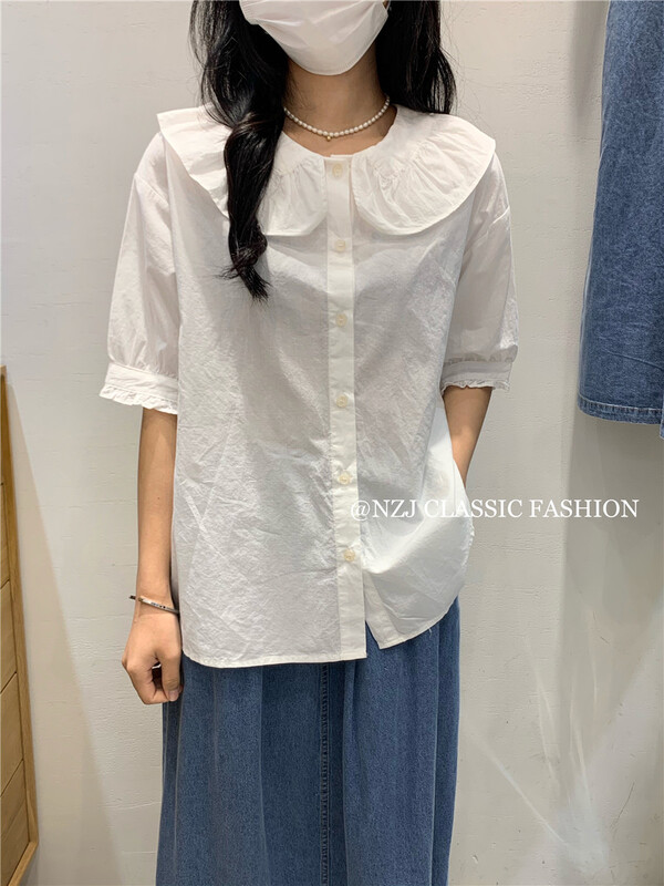 [NZJ] wrinkled baby collar sweet shirt 820112\l