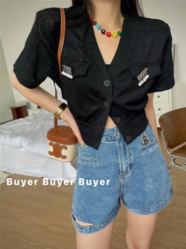 [buyer] Korean high waist washed denim shorts (only pants) 9176\wtt