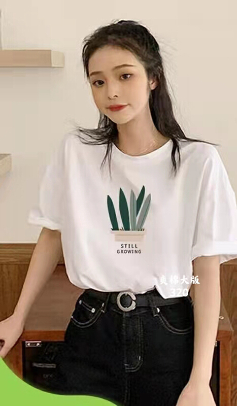 [Huan Zhuoer] Korean casual printed short sleeve T-shirt 320\ll