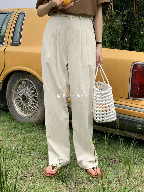 [6-up] simple and versatile loose straight casual pants 68196\xj