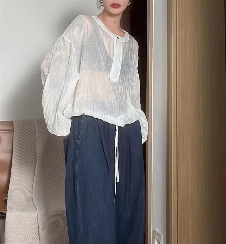 [starting point] Pullover crew neck comfortable drawstring shirt 6778\l
