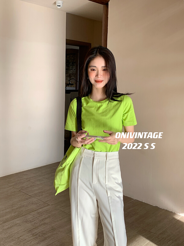 A new year in early spring! [onivinage oni] simple and versatile round neck Pullover short sleeve T-shirt ys1-oy222t4830\zxl
