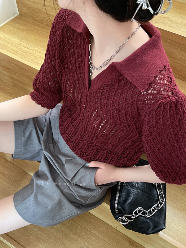 [event with you] hollow out design Short Sleeve Shirt 2m113\lsw