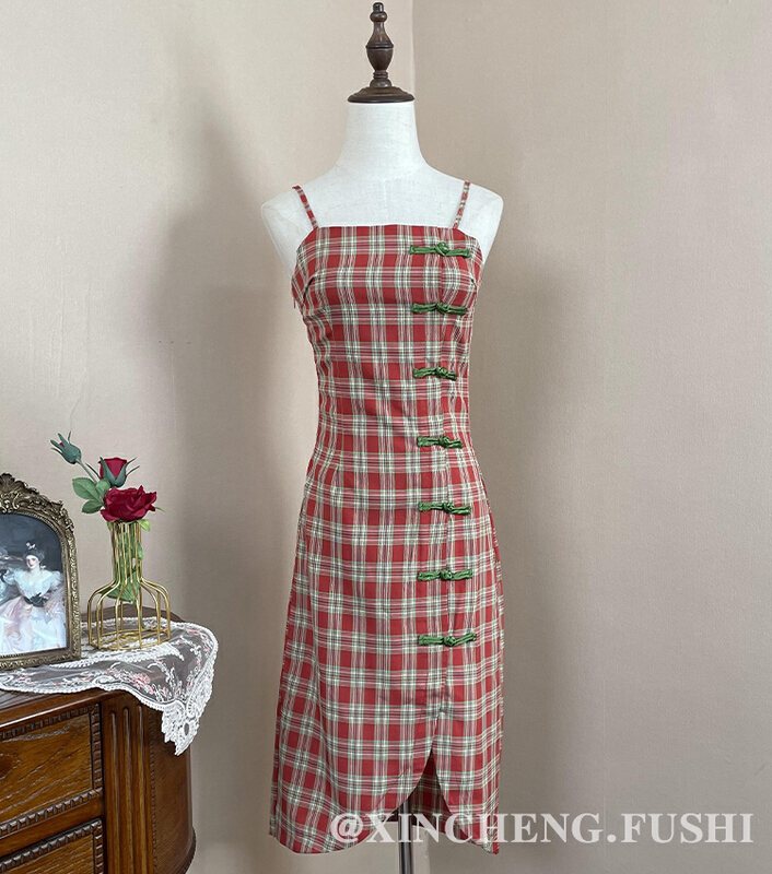 [Xinsheng] retro Chinese style disc buckle improved cheongsam dress a119\pcz
