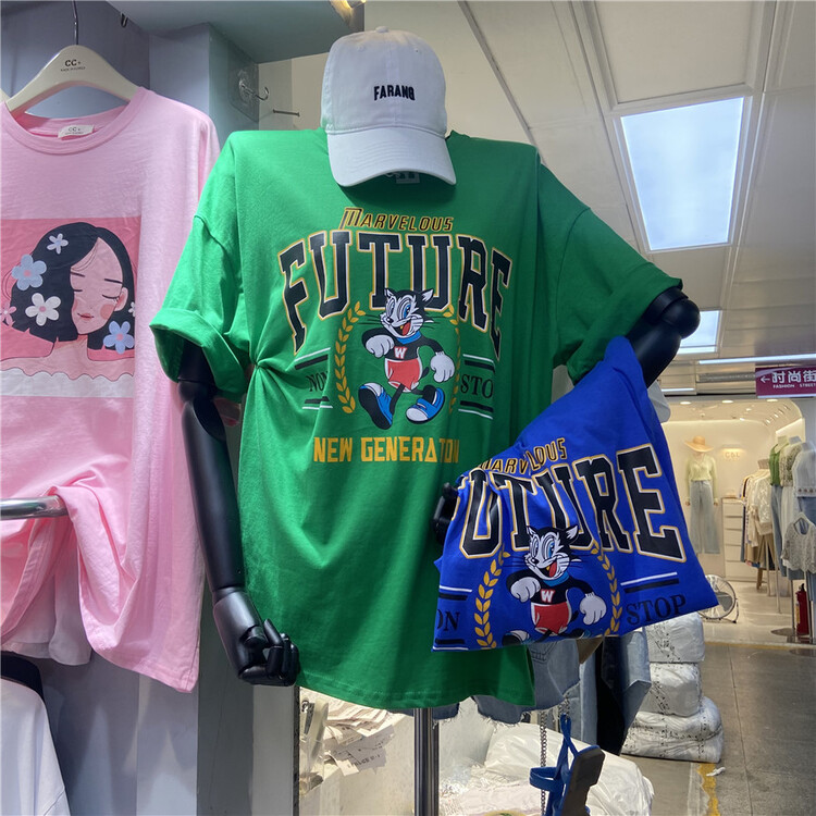 [cc+] Mickey lettered short sleeve T-shirt 6503\l