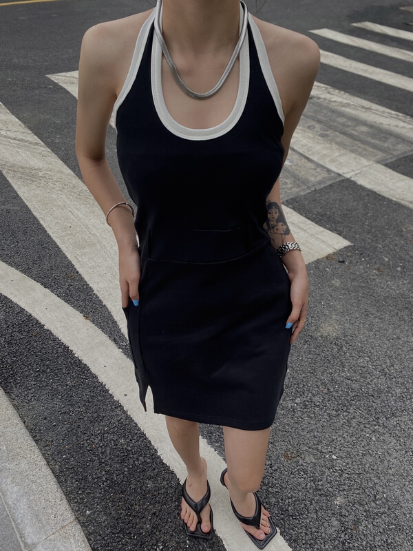 [77.studio] sleeveless color matching dress 0208-1\t