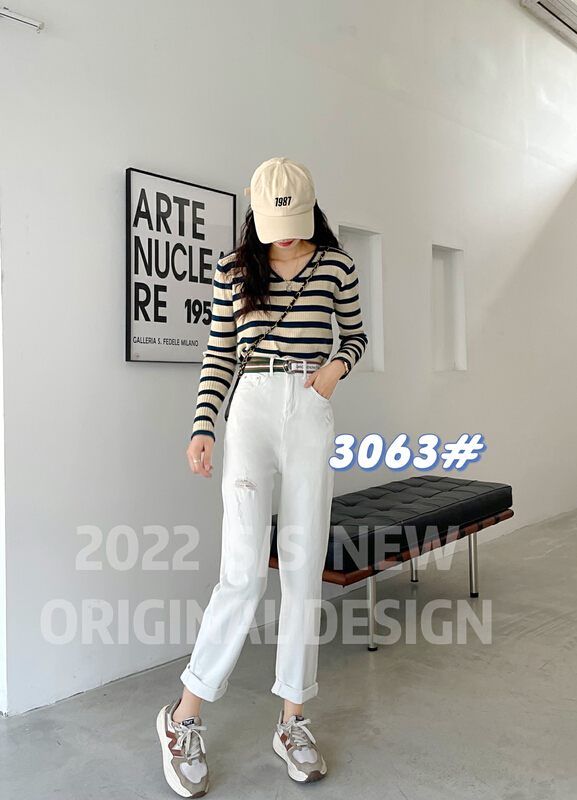 New year in early spring! [fairy tale princess] elastic comfortable casual Harlan jeans (with belt) 3063-9\hjy