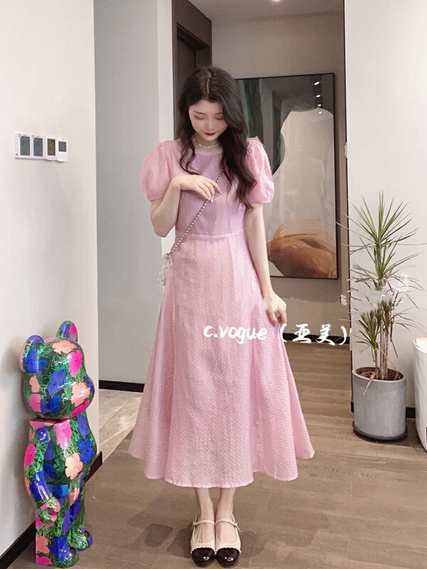 [c.vogue] French embossed fabric design feeling backless dress (dress only) 3858\pcz