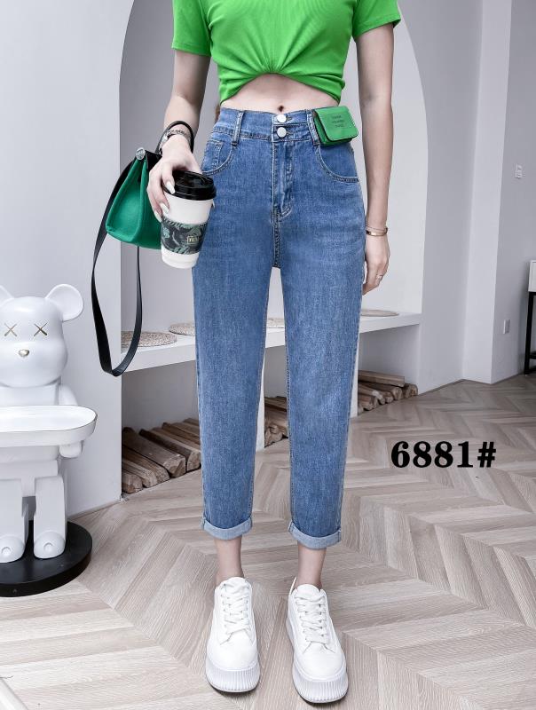 [AI x2 jeans] fashion elastic waist Harlan jeans (with waist bag) 6881\hjy