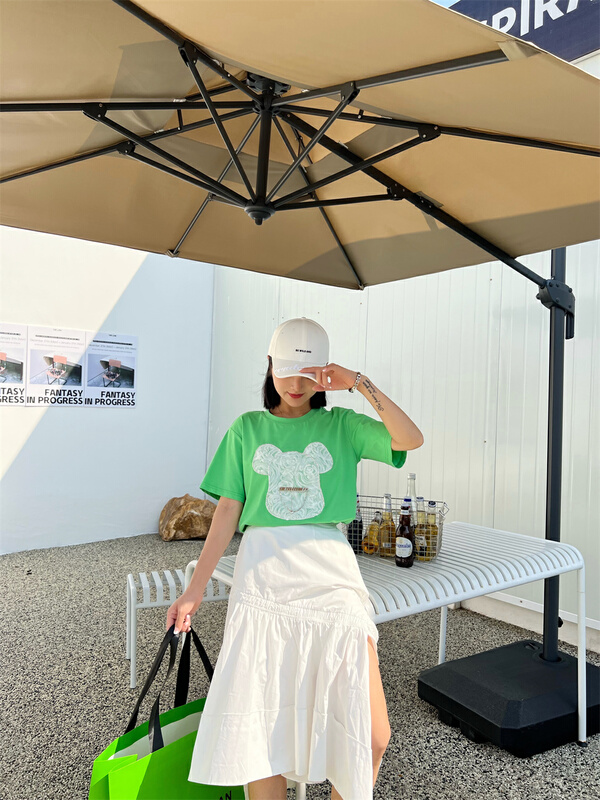 In early summer! [NN] personalized Round Neck Lace bear short sleeve T-shirt (chain can not be removed) ys1-8562\xyy