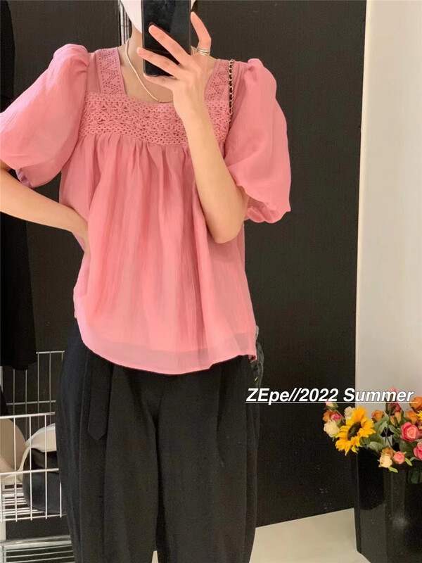 [Ze] square neck fashion pullover shirt 3213\ll