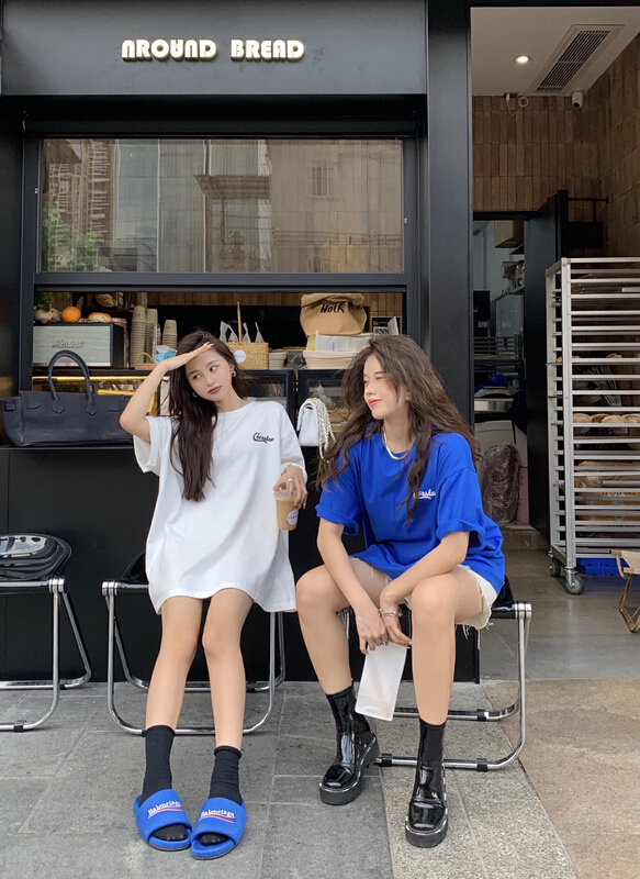 [11An] front and back printed Pullover loose and versatile short sleeve T-shirt a6663-1\lsl
