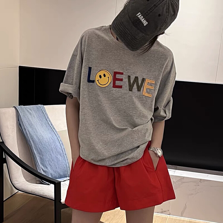 [rainbow] popular smiling face woven short sleeve T-shirt (T-shirt only) 28686\wtt