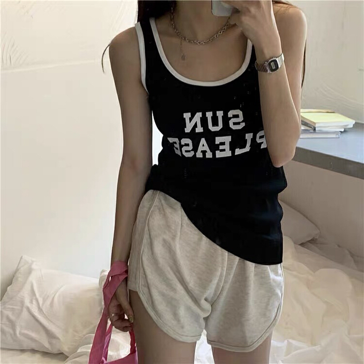 [rainbow] contrast sports letter vest / sling 257 "WTT