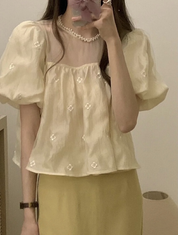 [o.lucky] French retro bubble sleeve shirt 1889\hbx