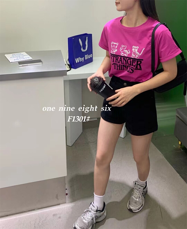 [1986] loose and versatile comfortable printed short sleeve T-shirt ys1-1301\xyy