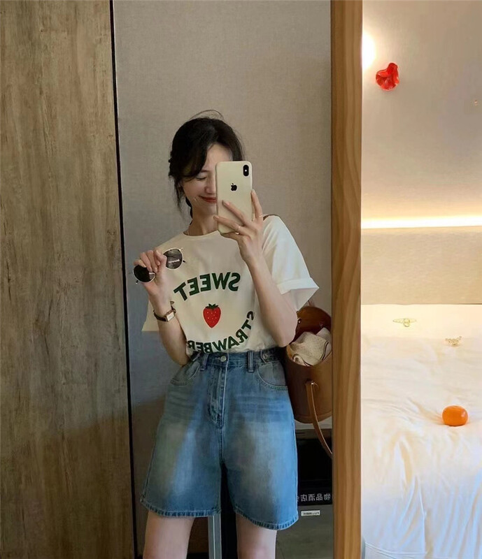 In early summer! [h2-studio] Korean casual letter printed short sleeve T-shirt a506\hbx