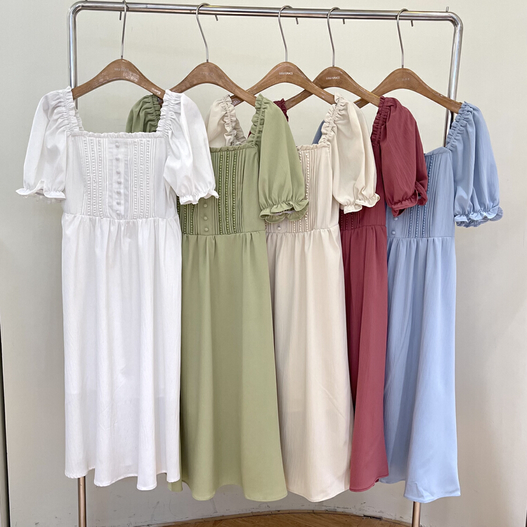 In early summer! [Cinderella CICI] Japanese casual square collar versatile dress 8860\zjy