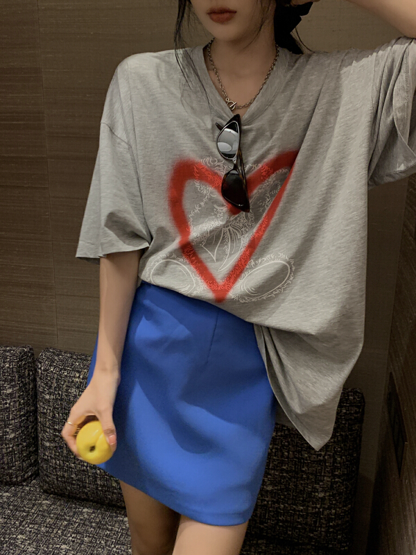 [11An] ins Korean bear print short sleeve T-shirt a6689