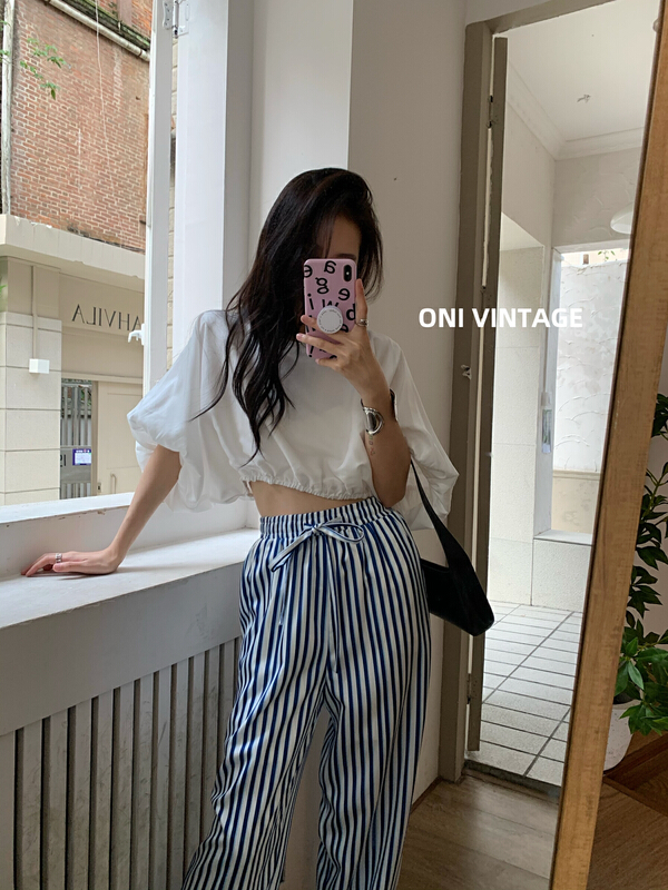 [onivinage oni] Korean versatile Lantern Sleeve Shirt ow224n5431
