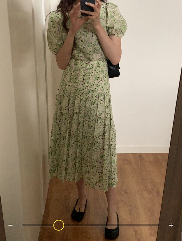 【 bluepops 】 pleated floral skirt 2406\zxl