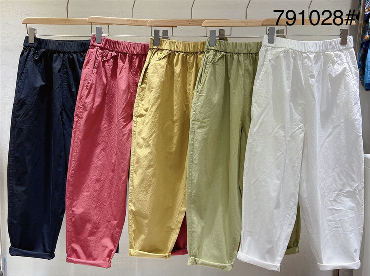 [ninestone nine stones] elastic waist clean version simple and comfortable casual pants 791028\l