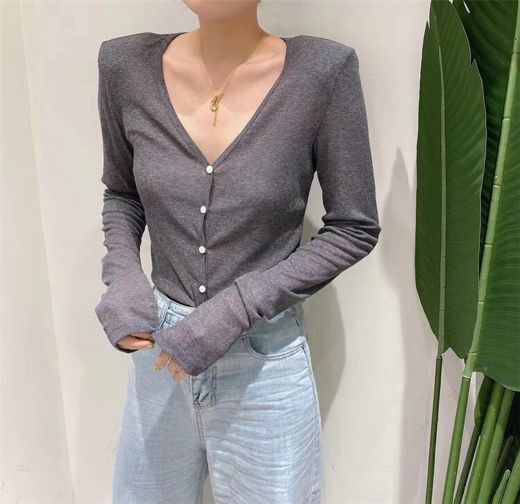 [1to3] fashion simple thin knitted cardigan 8129\lsw