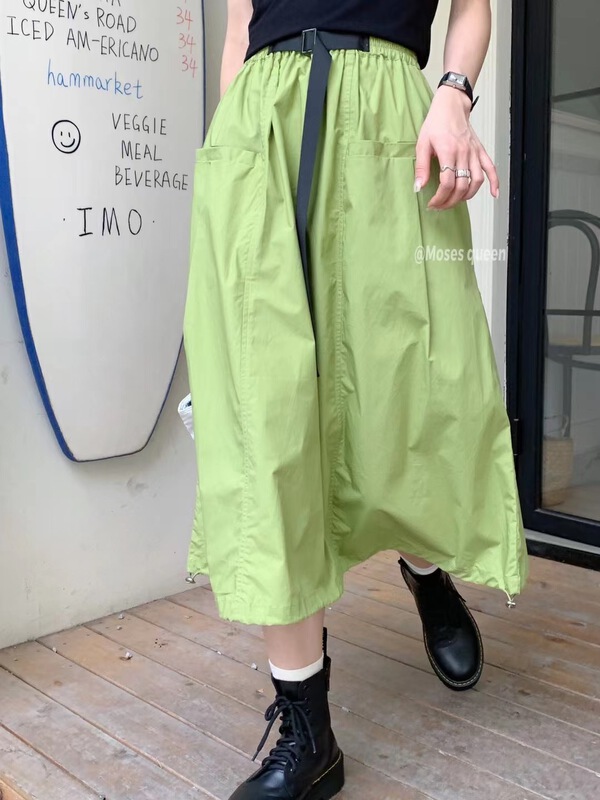[moss queen] Korean slim drawstring skirt 50319\xyy