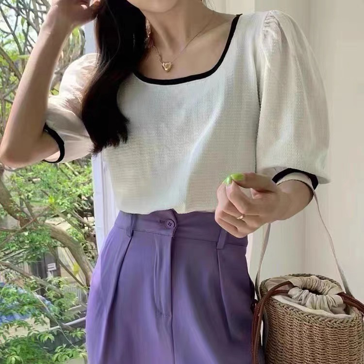 [huole] striped loose fit T-shirt 702\wtt