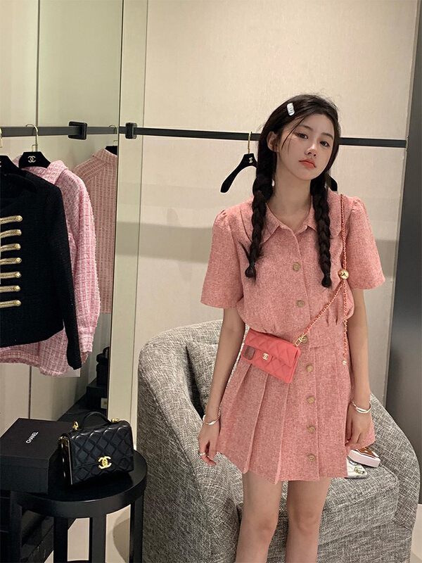[wgwe] small fragrance sweet aging jacket + elegant pleated skirt suit 1834\pcz
